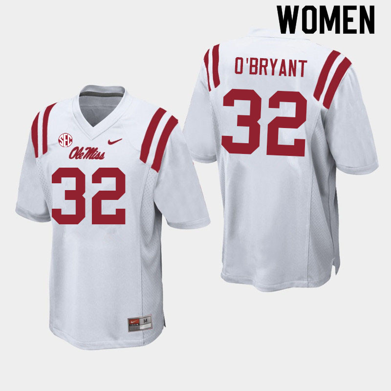 Women #32 Richard O'Bryant Ole Miss Rebels College Football Jerseys Sale-White